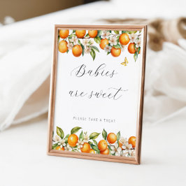 Bright Summer Sinaasappels Baby shower Baby's zijn Poster