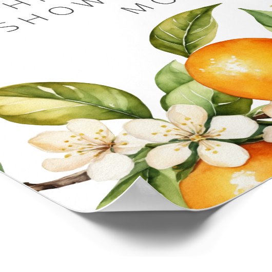 Bright Summer Sinaasappels Baby shower Fopspeen Hu Poster (Hoek)