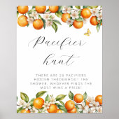 Bright Summer Sinaasappels Baby shower Fopspeen Hu Poster (Voorkant)