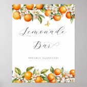 Bright Summer Sinaasappels Baby shower Lemonade Ba Poster (Voorkant)