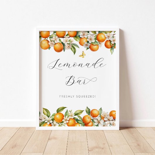 Bright Summer Sinaasappels Baby shower Lemonade Ba Poster