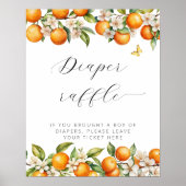 Bright Summer Sinaasappels Baby shower Luier Raffl Poster (Voorkant)