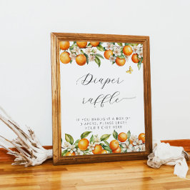 Bright Summer Sinaasappels Baby shower Luier Raffl Poster