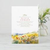 Bright Summer Wildflower Romantic Birthday Kaart (Staand voorkant)