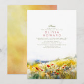 Bright Summer Wildflower Romantic Birthday Kaart (Voorkant / Achterkant)