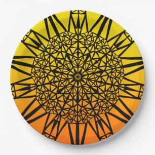 Bright Sun Mandala Geometric Party Fun Africa Papieren Bordje