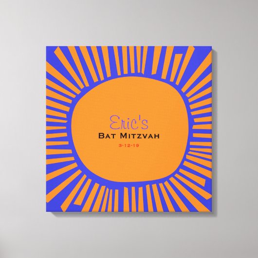 BRIGHT SUN MITZVAH Bat Bar Mitzvah Sign In Board Canvas Afdruk (Voorkant)