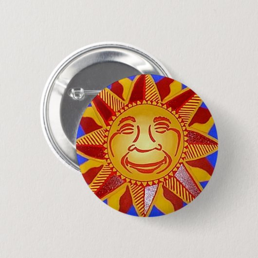 Bright Sun Ronde Button 5,7 Cm (Voorkant /achterkant)