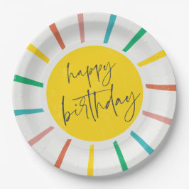 Bright Sun Script Kids Birthday Party Papieren Bordje