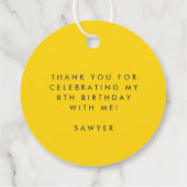 Bright Sun Script kinderen Birthday party bedankt Bedankjes Labels (Achterkant)