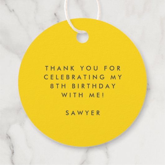 Bright Sun Script kinderen Birthday party bedankt Bedankjes Labels (Achterkant)