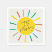 Bright Sun Script Kinderverjaardagsfeestje Servet (Voorkant)