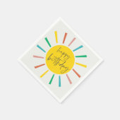 Bright Sun Script Kinderverjaardagsfeestje Servet (Hoek)