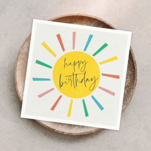Bright Sun Script Kinderverjaardagsfeestje Servet