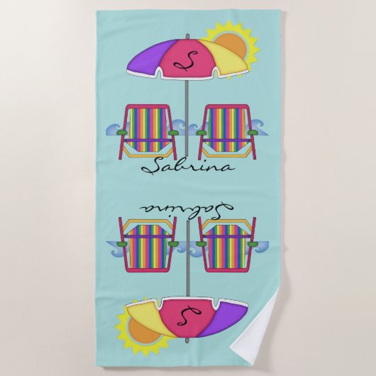 Bright Sunbrella Beach Towel Strandlaken (Voorkant)