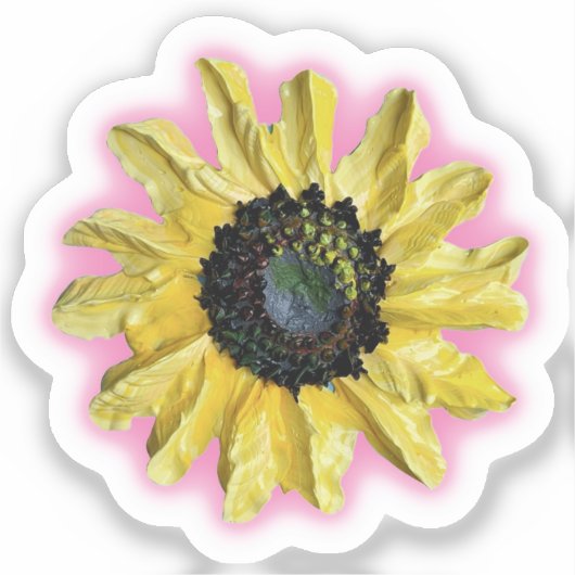 Bright Sunflower Art Sticker (Voorkant)