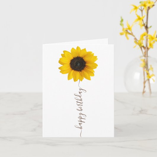 Bright Sunflower Birthday Greeting Kaart (Gele Bloem)