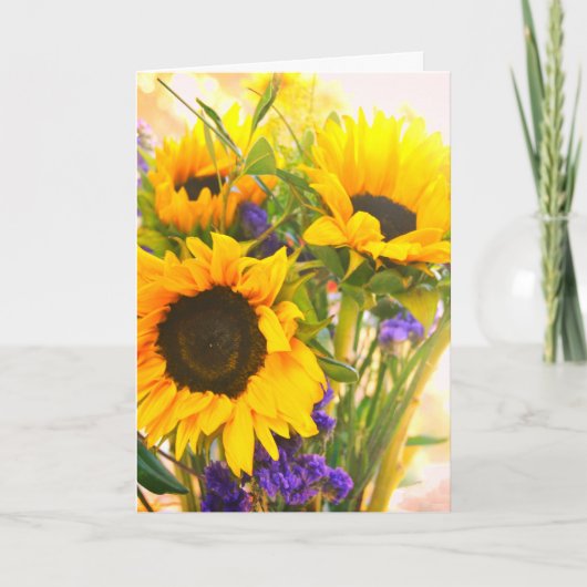 Bright Sunflower Bouquet bedankt (Voorkant)
