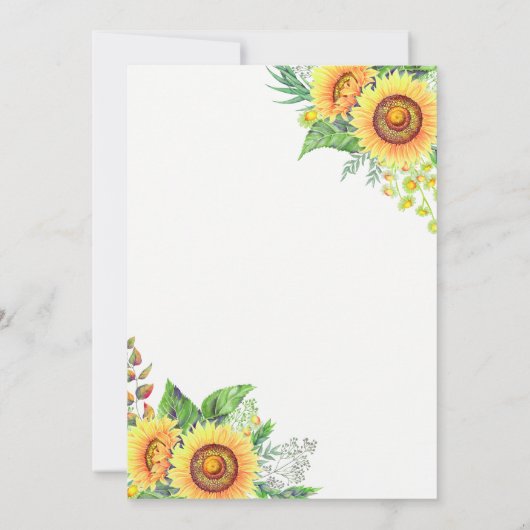 Bright Sunflower Bouquet Rustic Chic Wedding Kaart (Achterkant)