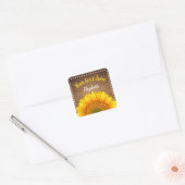 Bright Sunflower Dark Wood Vierkante Sticker (Envelop)