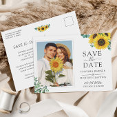 Bright Sunflower Elegant foto Save the Date Briefkaart