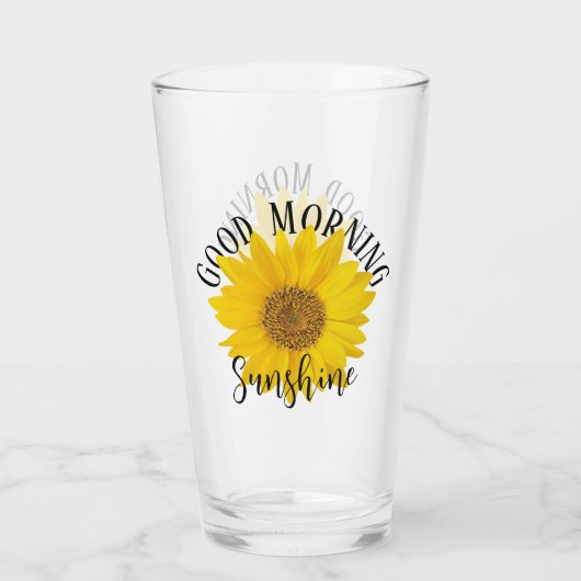 Bright Sunflower Good Morning Sunshine Glas (Achterkant)