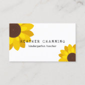 Bright Sunflower leraar Visitekaartje (Voorkant)