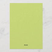 Bright Sunflower  Lime Green Dedication Invitation Kaart (Achterkant)