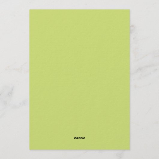 Bright Sunflower  Lime Green Dedication Invitation Kaart (Achterkant)