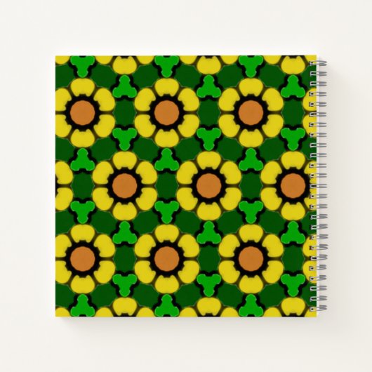 Bright Sunflower Pattern Dankbaarheidsjournaal Notitieboek (Achterkant)