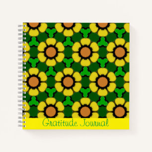 Bright Sunflower Pattern Dankbaarheidsjournaal Notitieboek