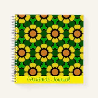 Bright Sunflower Pattern Dankbaarheidsjournaal Notitieboek