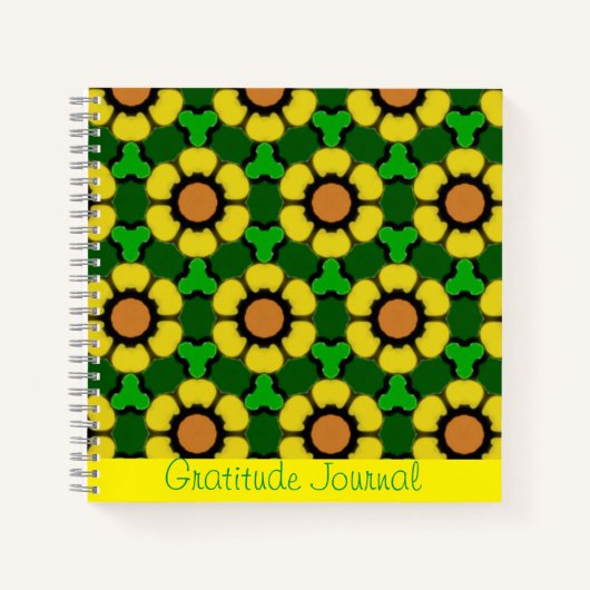 Bright Sunflower Pattern Dankbaarheidsjournaal Notitieboek (Voorkant)