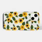 Bright sunflower pattern iPhone hoesje (Achterkant horizontaal)