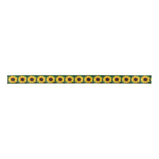 Bright Sunflower Ribbon Satijnen Lint (Voorkant)