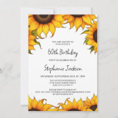 Bright Sunflower Verjaardagsfeestuitnodiging Kaart (Voorkant)