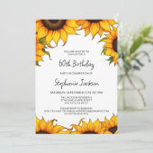Bright Sunflower Verjaardagsfeestuitnodiging Kaart (Staand voorkant)