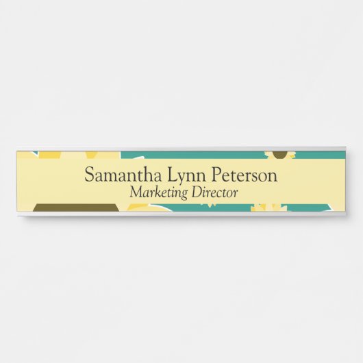 Bright Sunflowers on Green Deurbordje (Voorkant)