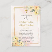 Bright Sunny Flowers Orthodox Bruiloft Gebed Kaart Plaatskaartje (Achterkant)