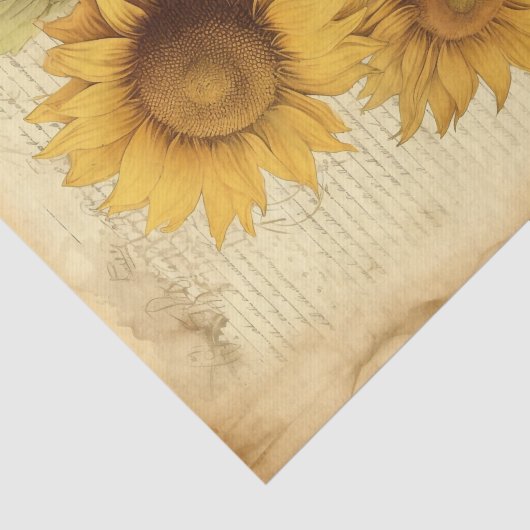 Bright Sunny Sunflowers op script Tissuepapier (Detail)