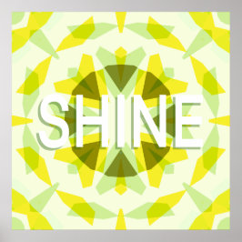 Bright Sunny Yellow Green Shine Star Motivatie Poster