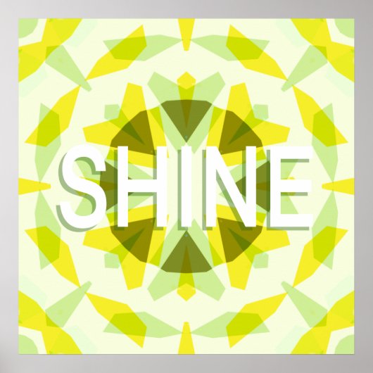 Bright Sunny Yellow Green Shine Star Motivatie Poster (Voorkant)