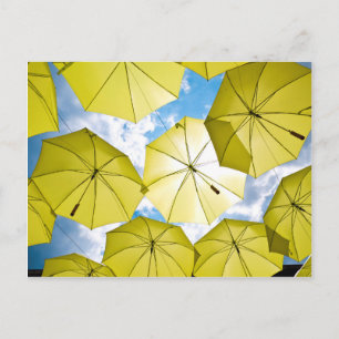 Bright Sunny Yellow Umbrellas Briefkaart