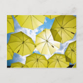 Bright Sunny Yellow Umbrellas Briefkaart (Voorkant)