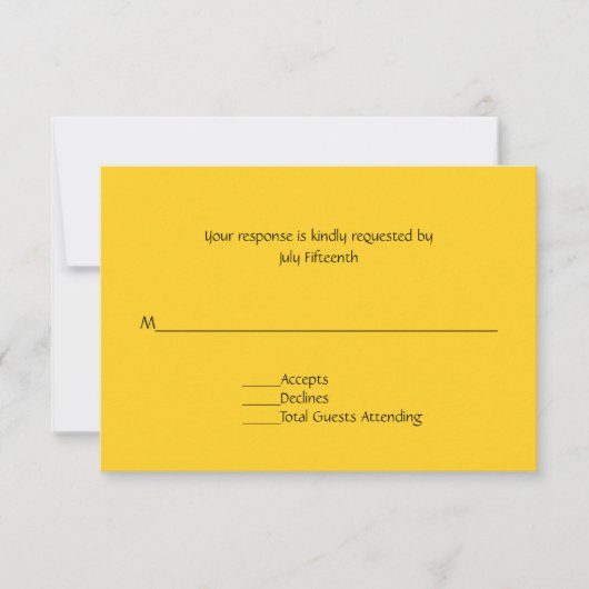Bright Sunny Yellow Wedding RSVP-kaart RSVP Kaartje (Voorkant)