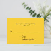 Bright Sunny Yellow Wedding RSVP-kaart RSVP Kaartje (Staand voorkant)