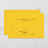 Bright Sunny Yellow Wedding RSVP-kaart RSVP Kaartje (Voorkant / Achterkant)