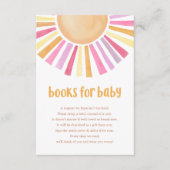 Bright sunshine meisje baby shower boeken voor bab informatiekaartje (Voorkant)
