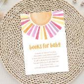 Bright sunshine meisje baby shower boeken voor bab informatiekaartje