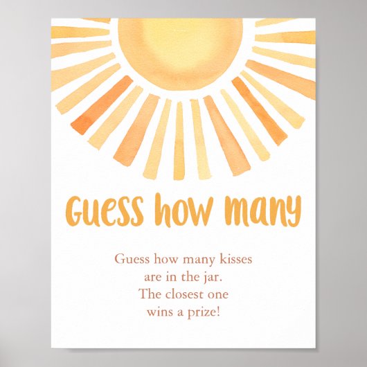 Bright sunshine Raad hoeveel baby shower spel Poster (Voorkant)